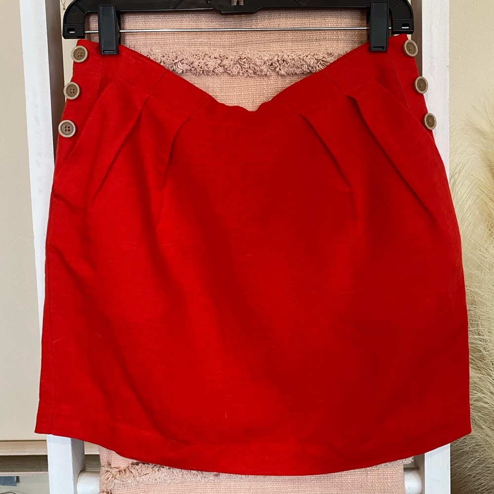Orange/Red Banana Republic Linen Skirt